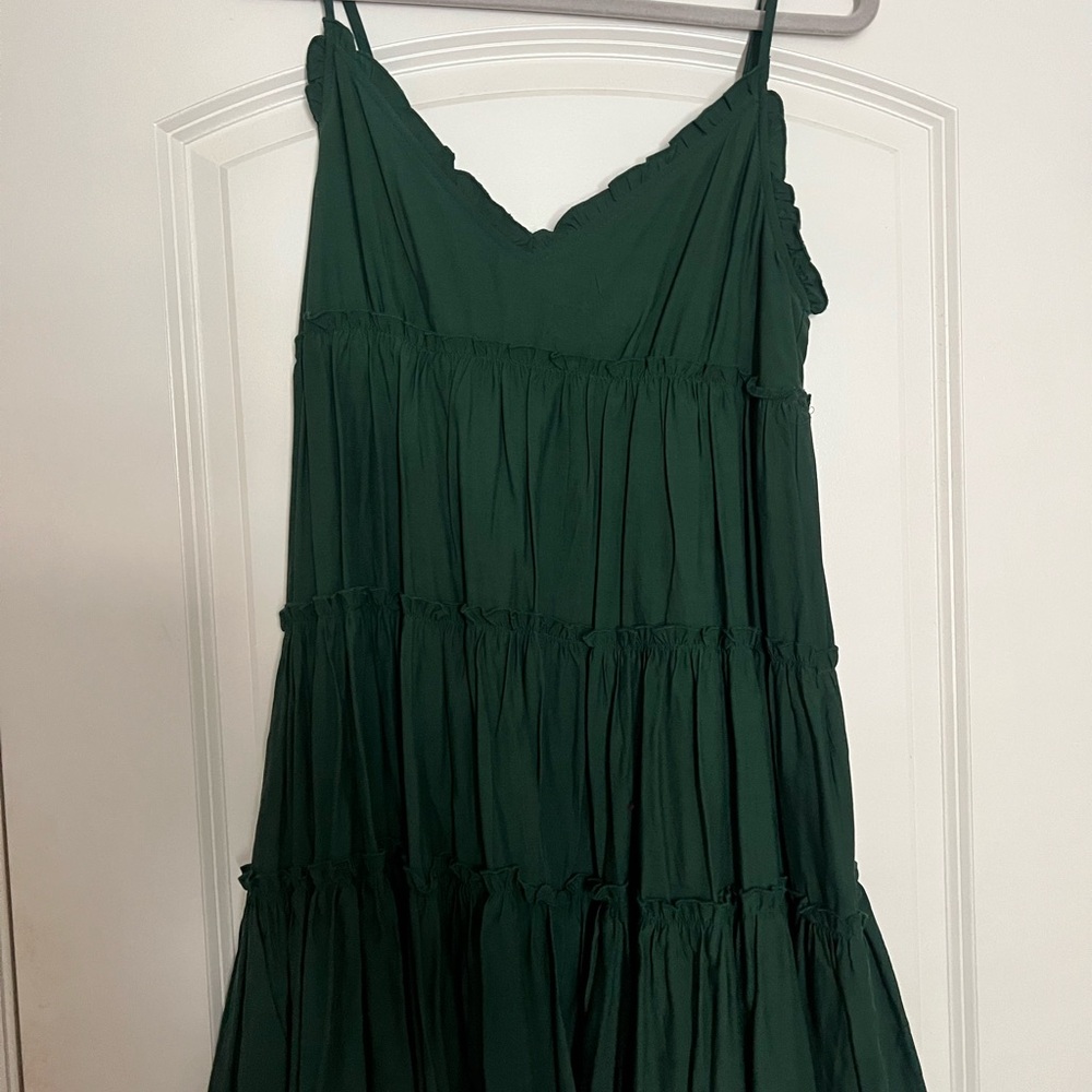 Elegant Green Tiered Dress